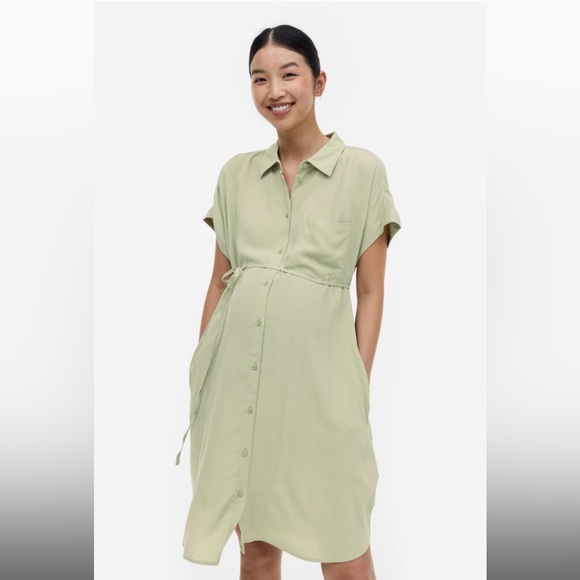H&M Maternity Dress - Tie-belt Shirt Dress - Medium - Picture 3 of 8